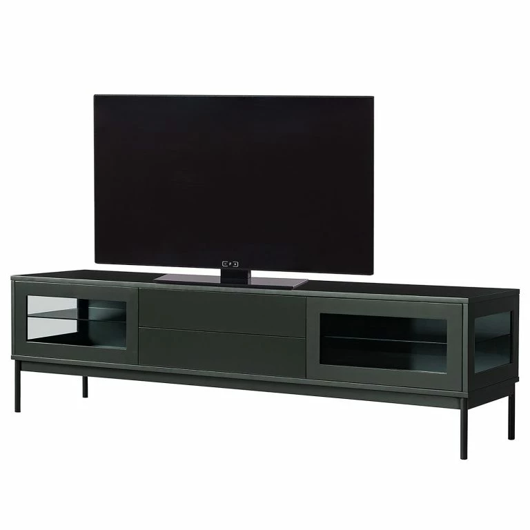loftscape Studio Copenhagen Meuble TV Exhall – Verre – Gris-vert