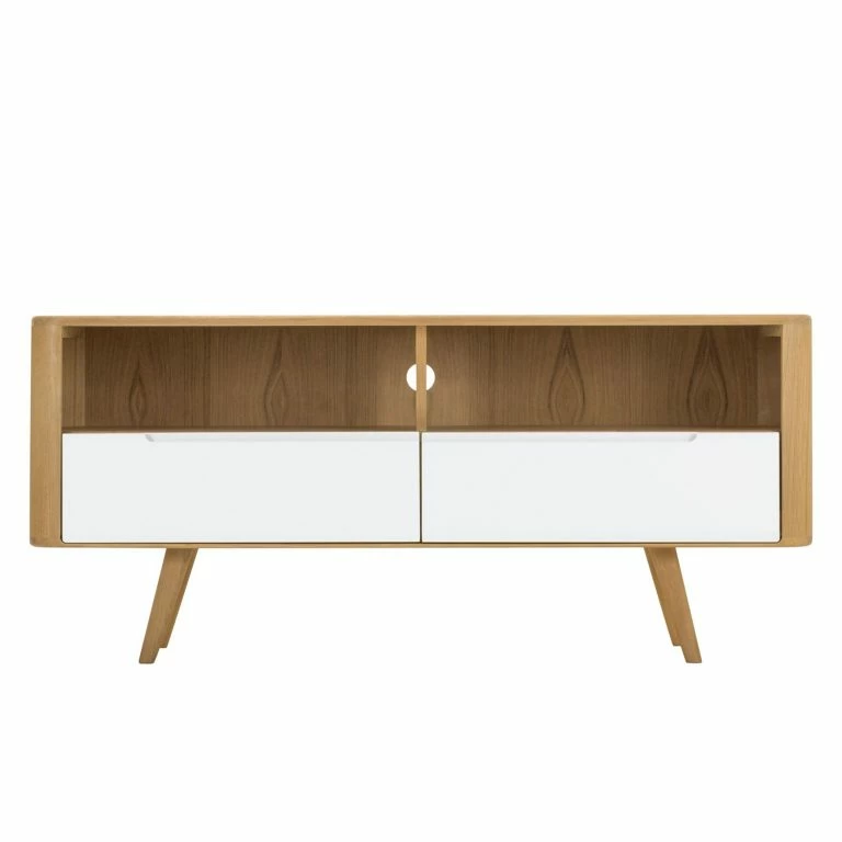 Loftscape Studio Copenhagen Meuble TV Loca IV – Blanc / Chêne Sauvage Clair