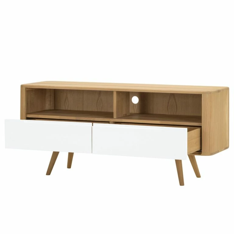 Loftscape Studio Copenhagen Meuble TV Loca IV – Blanc / Chêne Sauvage Clair