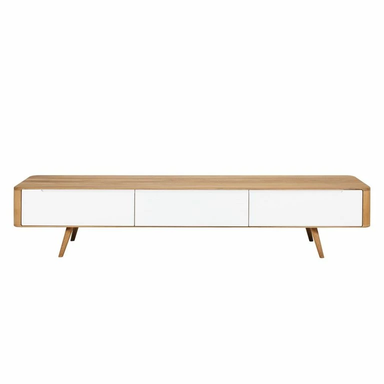 Loftscape Studio Copenhagen Meuble TV Loca V – Partiellement En Chêne Sauvage Massif – Chêne Sauvage – Largeur : 225 Cm – Profondeur : 42 Cm