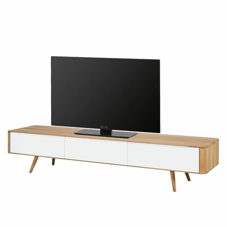 loftscape Studio Copenhagen Meuble TV Loca V – Partiellement en chêne sauvage massif – Chêne sauvage – Largeur : 225 cm – Profondeur : 42 cm