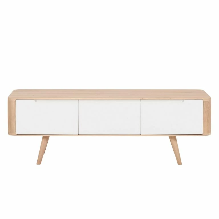 Loftscape Studio Copenhagen Meuble TV Loca V – Partiellement En Chêne Sauvage Massif – Chêne Sauvage Huilé Clair – Largeur : 135 Cm – Profondeur : 55 Cm