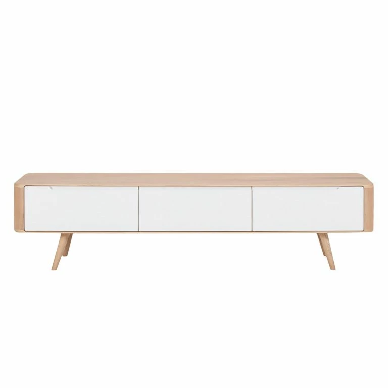 Loftscape Studio Copenhagen Meuble TV Loca V – Partiellement En Chêne Sauvage Massif – Chêne Sauvage Huilé Clair – Largeur : 180 Cm – Profondeur : 55 Cm