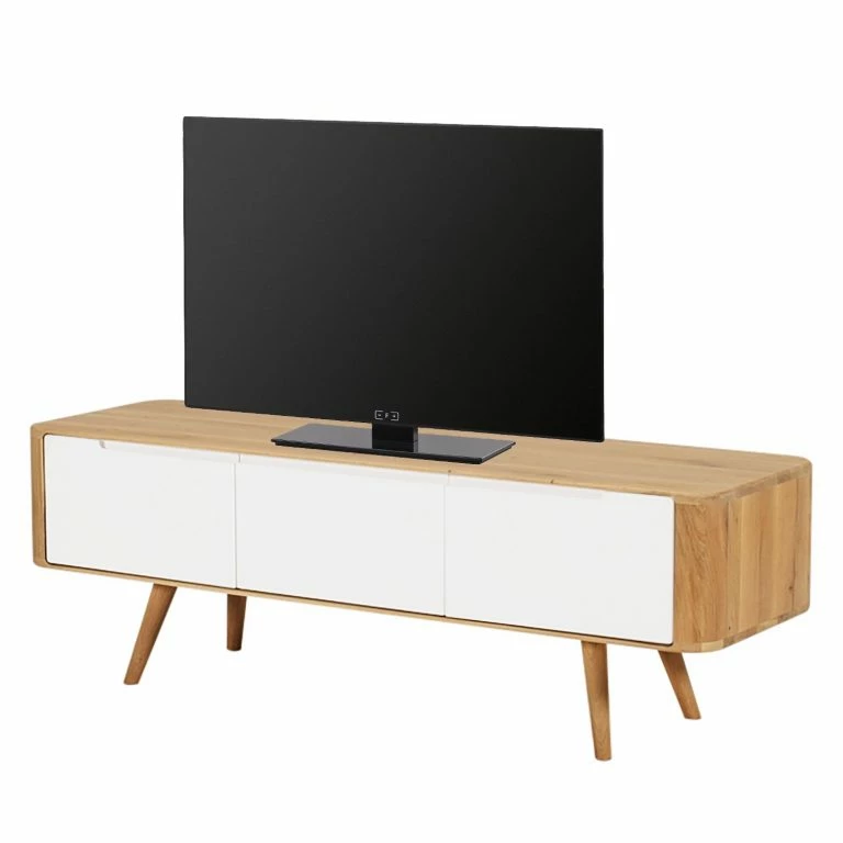 loftscape Studio Copenhagen Meuble TV Loca V – Partiellement en chêne sauvage massif – Chêne sauvage – Largeur : 135 cm – Profondeur : 42 cm