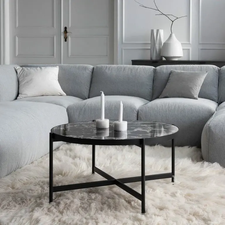 Loftscape Studio Copenhagen Table Basse Abee – Imitation Marbre Noir / Noir