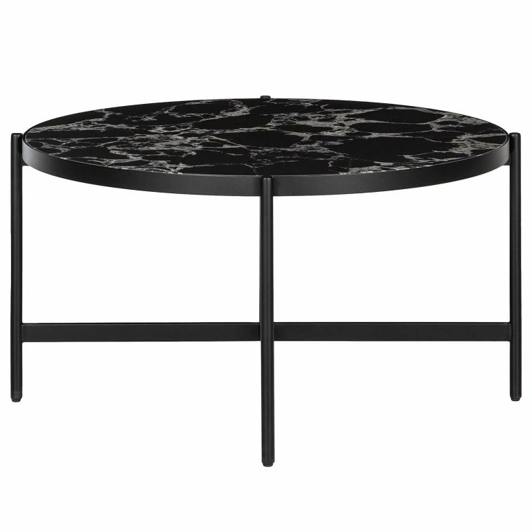 Loftscape Studio Copenhagen Table Basse Abee – Imitation Marbre Noir / Noir