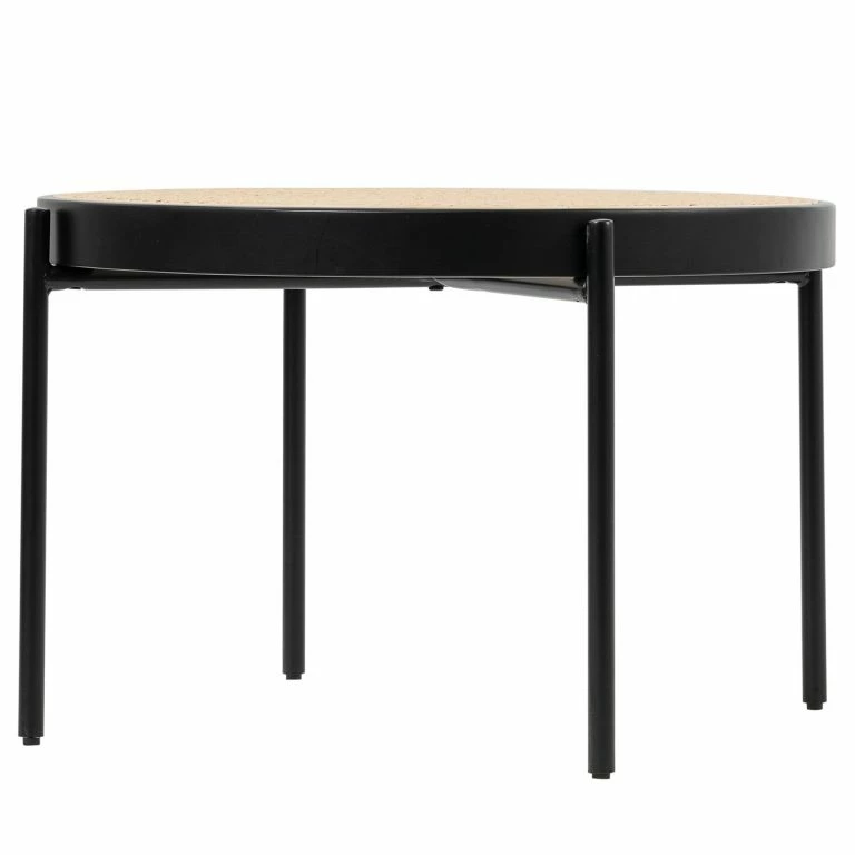 Loftscape Studio Copenhagen Table Basse Cyra – Rotin / Métal – Rotin / Noir