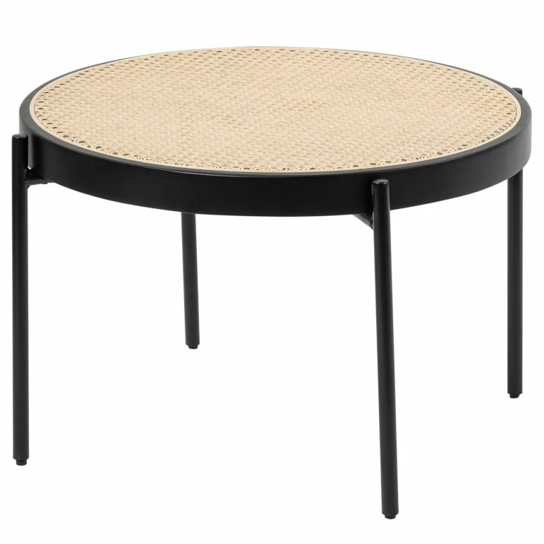 loftscape Studio Copenhagen Table basse Cyra – Rotin / Métal – Rotin / Noir