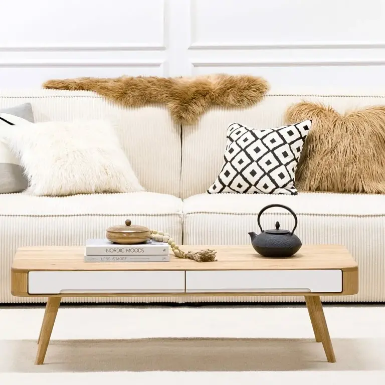 Loftscape Studio Copenhagen Table Basse Loca II – Chêne Sauvage Partiellement Massif – Chêne Sauvage / Blanc