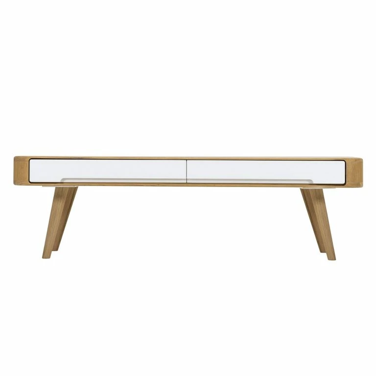 Loftscape Studio Copenhagen Table Basse Loca II – Chêne Sauvage Partiellement Massif – Chêne Sauvage / Blanc