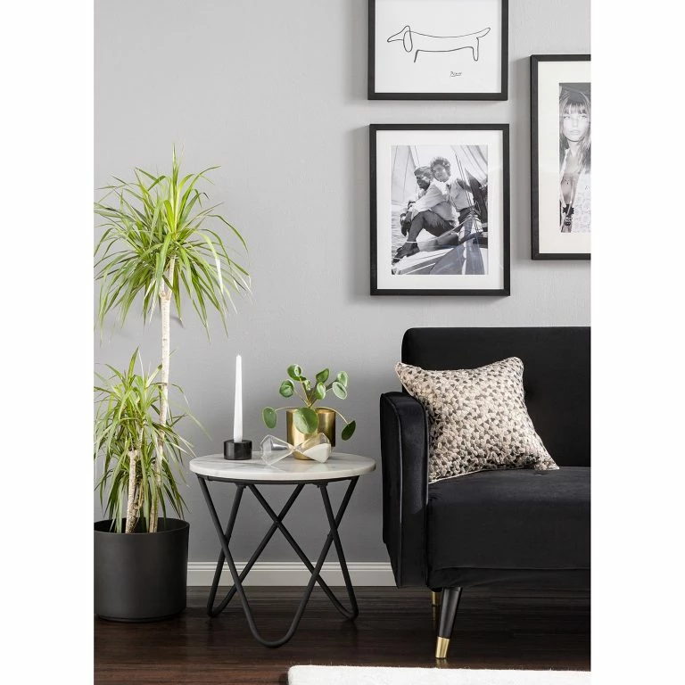 Loftscape Studio Copenhagen Table Basse Menou I – Marbre / Métal – Marbre Blanche/ Noir