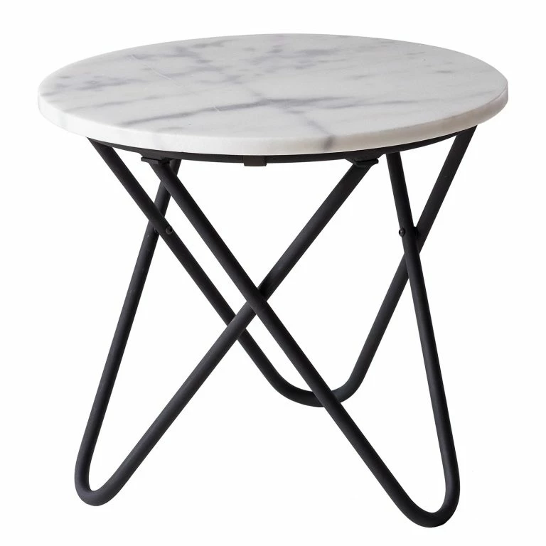 loftscape Studio Copenhagen Table basse Menou I – Marbre / Métal – Marbre blanche/ Noir