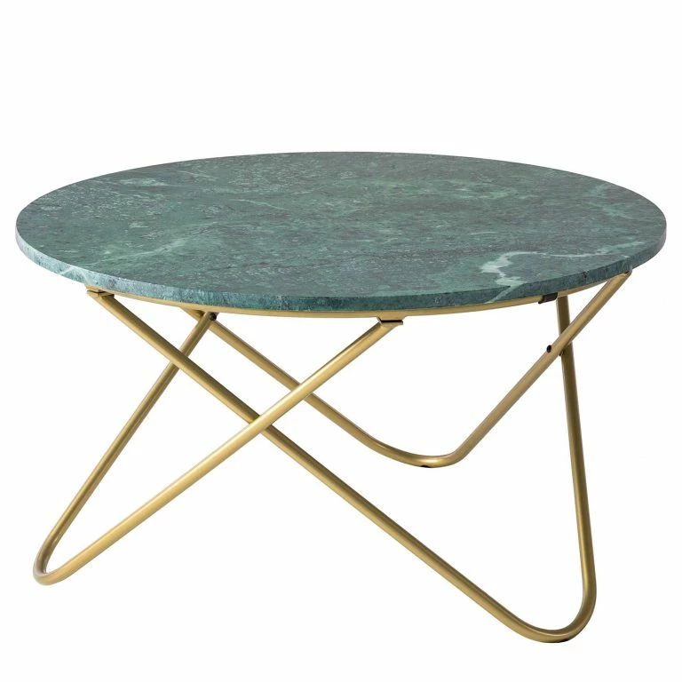 loftscape Studio Copenhagen Table basse Menou II – Marbre / Métal – Vert / Doré