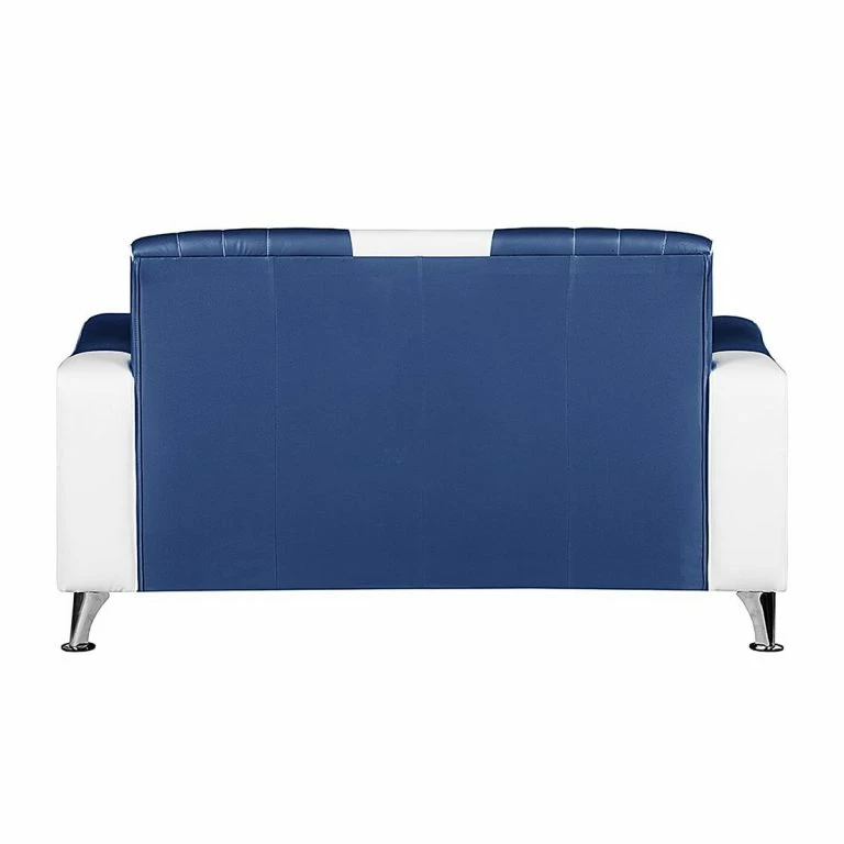 Loftscape Studio Monroe Canapé Nixa (2 Places) – Cuir Synthétique – Blanc / Bleu Foncé