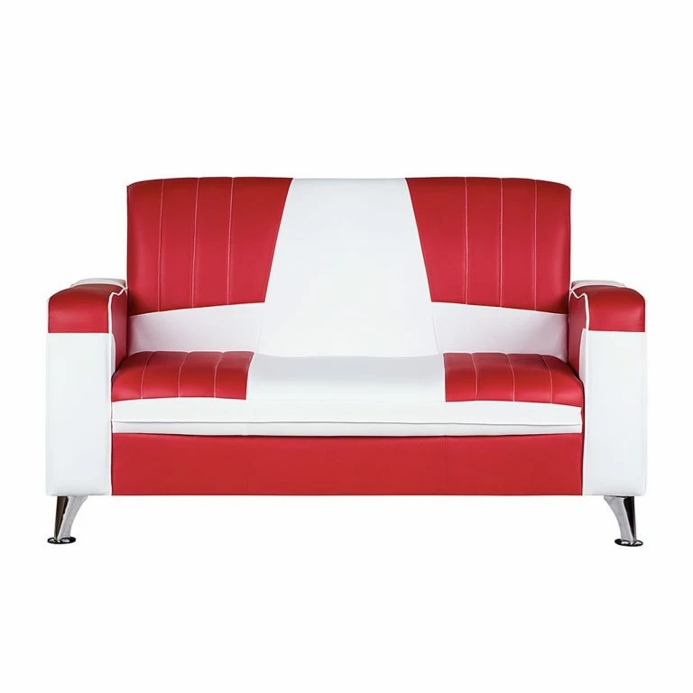 Loftscape Studio Monroe Canapé Nixa (2 Places) – Cuir Synthétique – Rouge / Blanc