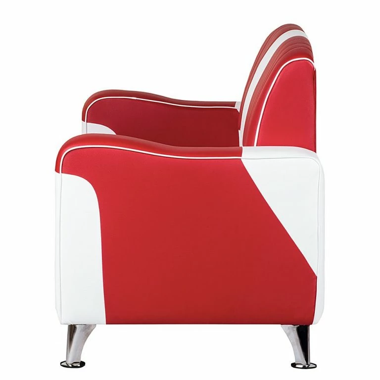Loftscape Studio Monroe Canapé Nixa (2 Places) – Cuir Synthétique – Rouge / Blanc