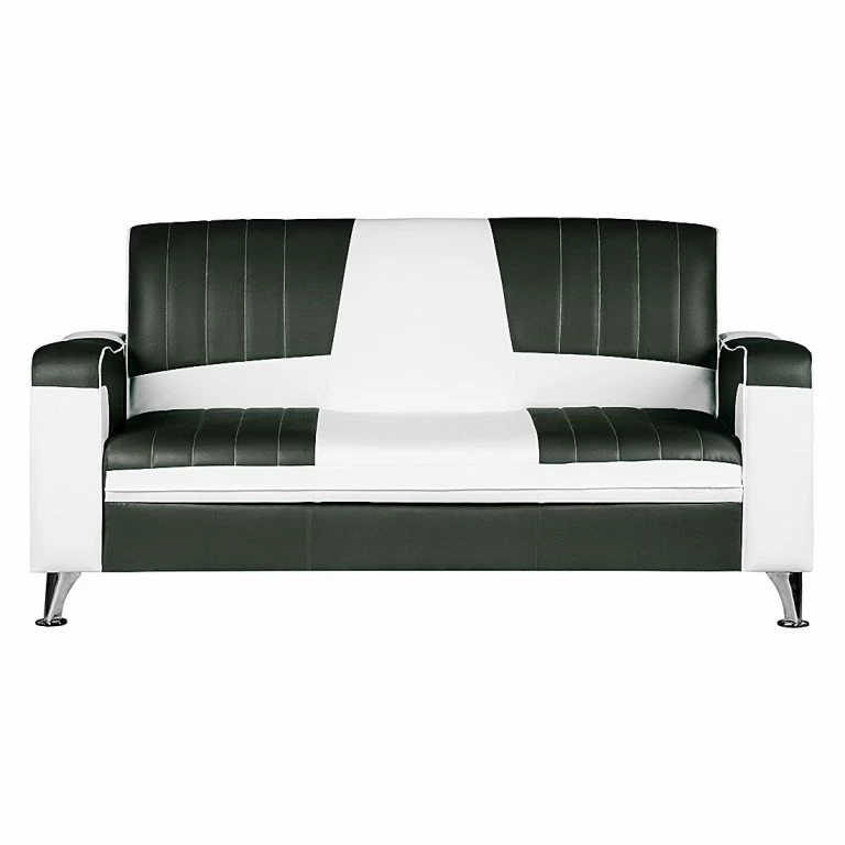 Loftscape Studio Monroe Canapé Nixa (3 Places) – Cuir Synthétique – Blanc / Noir