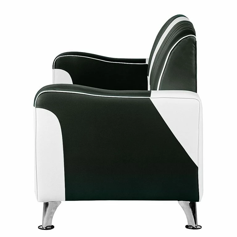 Loftscape Studio Monroe Canapé Nixa (3 Places) – Cuir Synthétique – Blanc / Noir