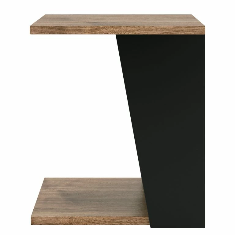 Loftscape Temahome Bout De Canapé Albi – Placage En Bois Véritable – Noyer / Noir