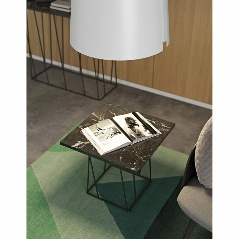 Loftscape Temahome Bout De Canapé Helix – Marbre / Métal – Noir