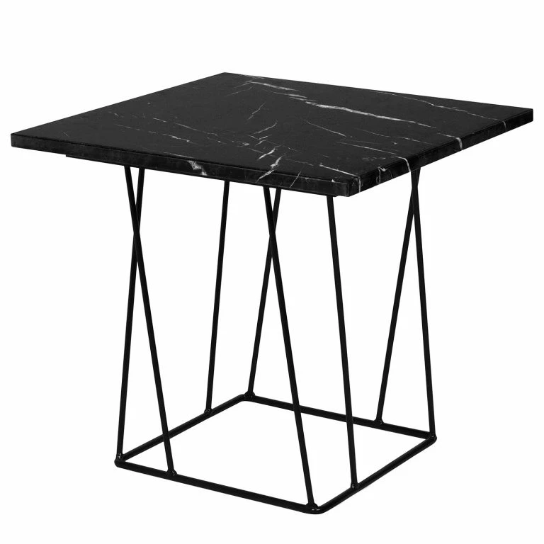 loftscape Temahome Bout de canapé Helix – Marbre / Métal – Noir