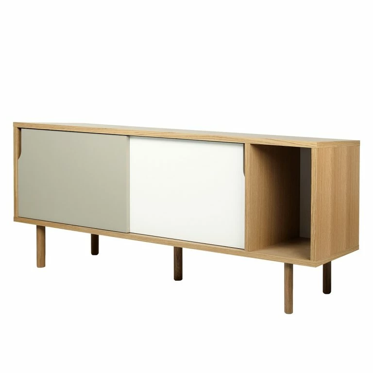 loftscape Temahome Buffet Noa I – Blanc / Gris minéral – Chêne