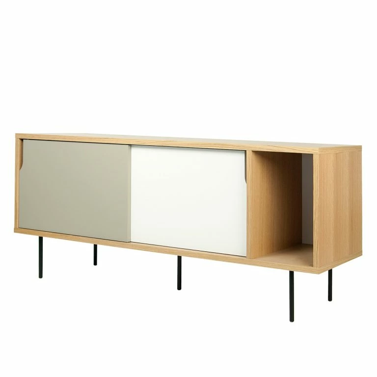 loftscape Temahome Buffet Noa II – Blanc / Gris minéral – Chêne