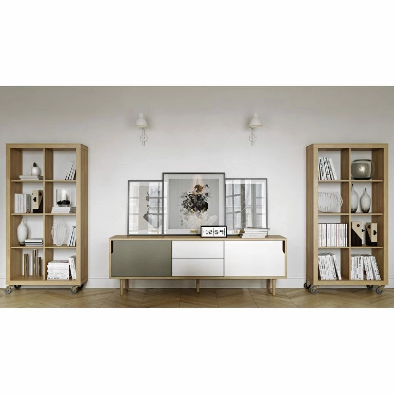 Loftscape Temahome Buffet Noa III – Blanc / Gris Minéral