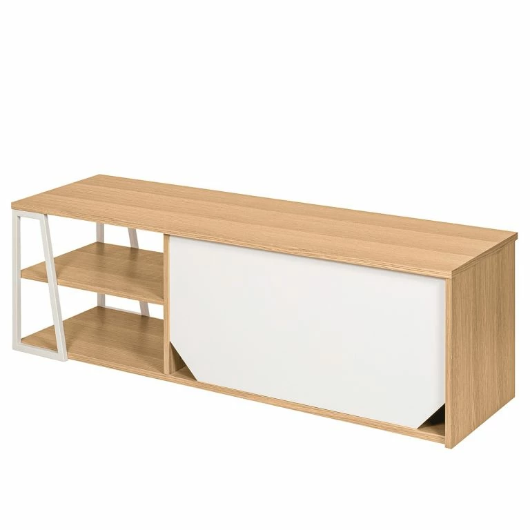 Loftscape Temahome Meuble TV Albi – Placage En Bois Véritable – Chêne / Blanc