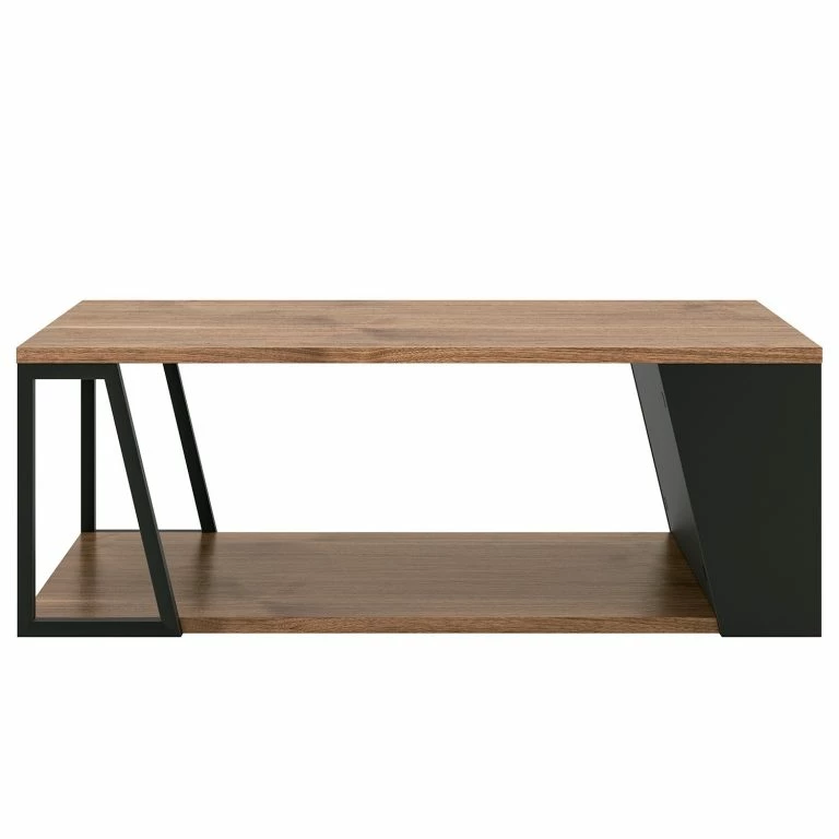 Loftscape Temahome Table Basse Albi – Placage En Bois Véritable – Noyer / Noir