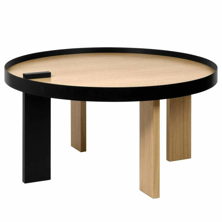 loftscape Temahome Table basse Bruno – Placage en bois véritable / Métal -Chêne / Noir