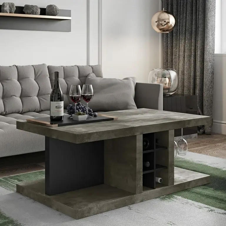 Loftscape Temahome Table Basse Detroit II – Imitation Béton / Noir Mat
