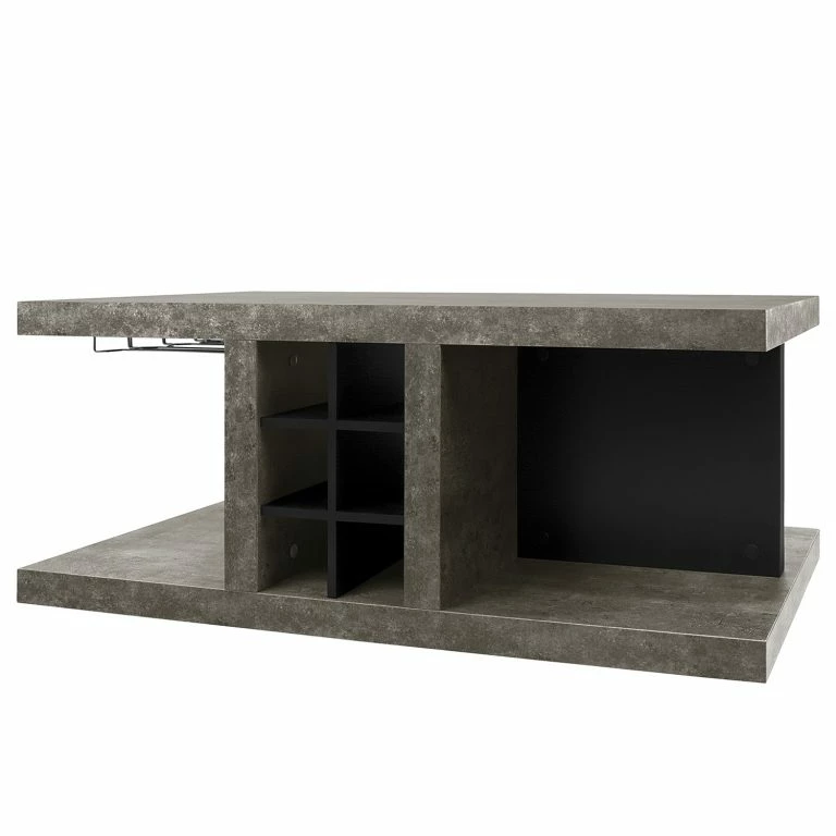 loftscape Temahome Table basse Detroit II – Imitation béton / Noir mat