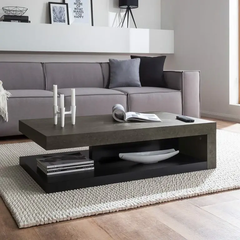 Loftscape Temahome Table Basse Detroit – Imitation Béton / Noir Mat