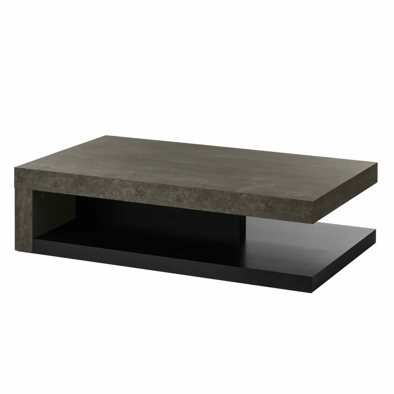 loftscape Temahome Table basse Detroit – Imitation béton / Noir mat