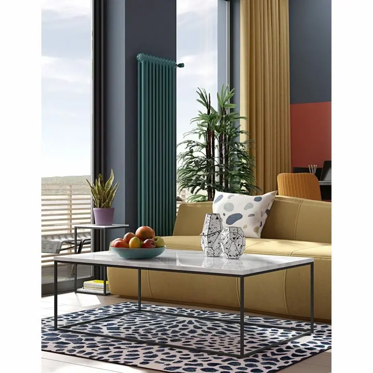 Loftscape Temahome Table Basse Gleam I – Marbre / Métal – Blanc / Noir – Largeur : 120 Cm