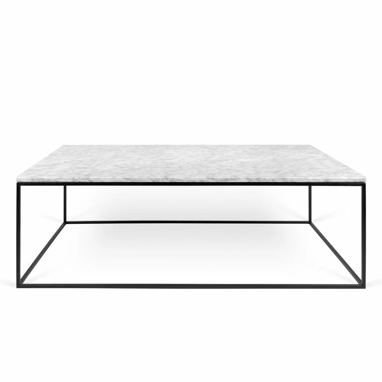 Loftscape Temahome Table Basse Gleam I – Marbre / Métal – Blanc / Noir – Largeur : 120 Cm