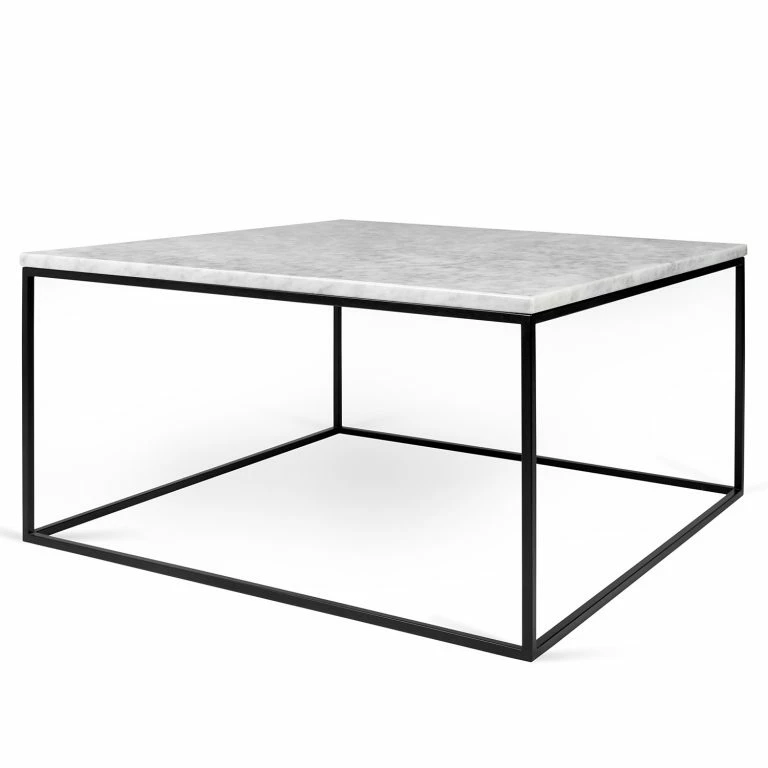 loftscape Temahome Table basse Gleam I – Marbre / Métal – Blanc / Noir – Largeur : 75 cm