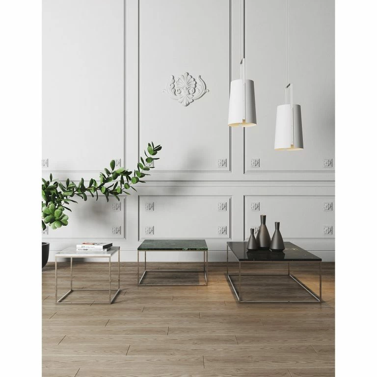 Loftscape Temahome Table Basse Gleam I – Marbre / Métal – Noir / Chrome – Largeur : 120 Cm