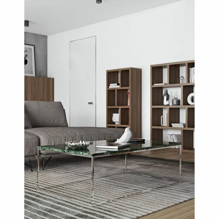 Loftscape Temahome Table Basse Gleam I – Marbre / Métal – Vert / Chrome – Largeur : 120 Cm