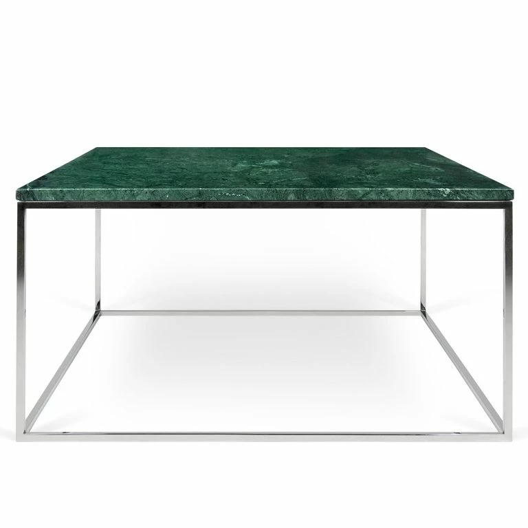 Loftscape Temahome Table Basse Gleam I – Marbre / Métal – Vert / Chrome – Largeur : 75 Cm