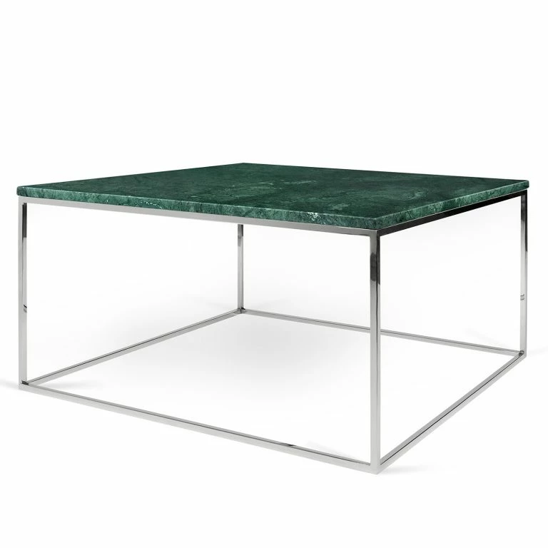 loftscape Temahome Table basse Gleam I – Marbre / Métal – Vert / Chrome – Largeur : 75 cm