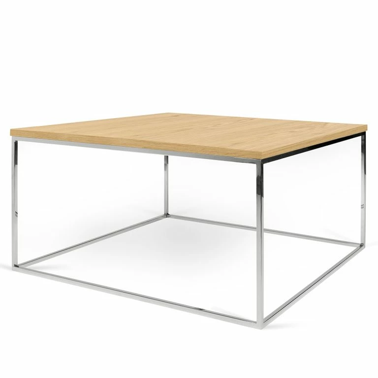 loftscape Temahome Table basse Gleam III – Placage en bois véritable / Métal – Chêne – Largeur : 75 cm