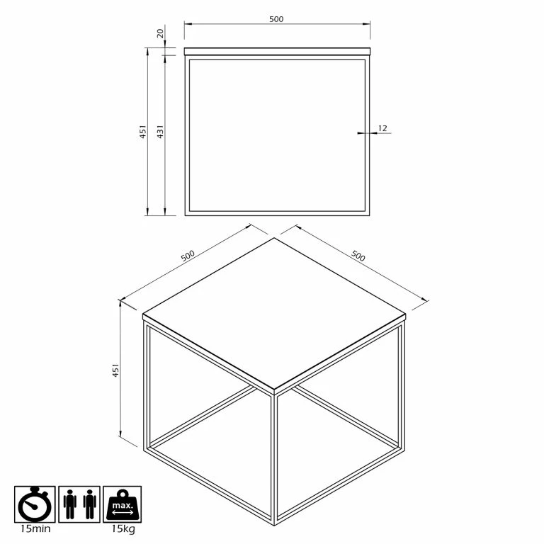 Loftscape Temahome Table Basse Gleam IV – Placage En Bois Véritable / Métal – Chêne