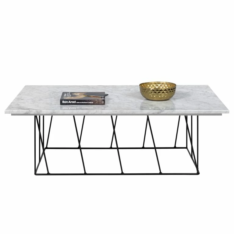 Loftscape Temahome Table Basse Helix – Marbre / Métal – Blanc