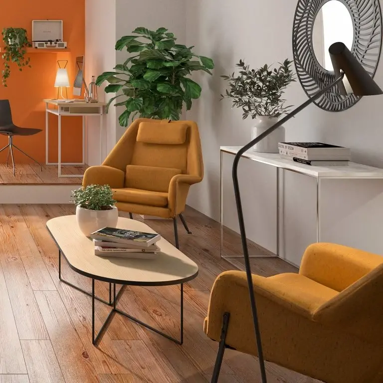 Loftscape Temahome Table Basse Oval – Placage En Bois Véritable / Métal – Chêne Clair