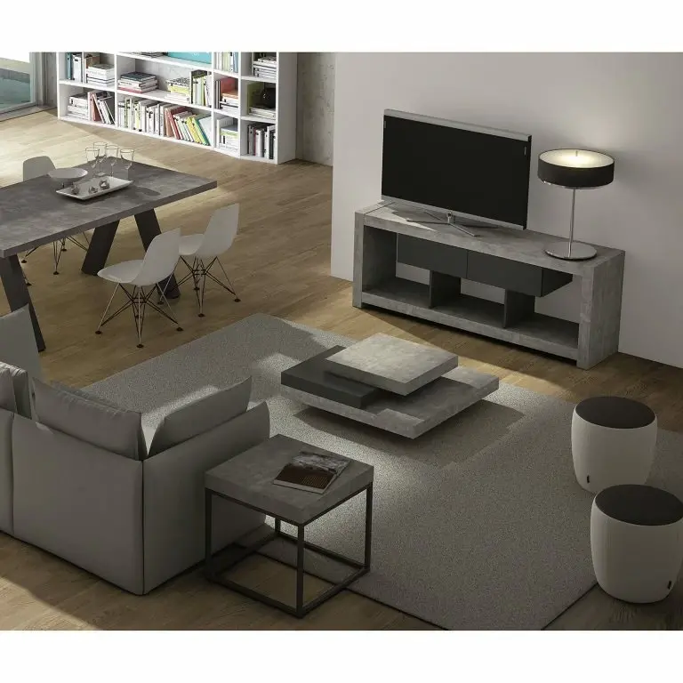 Loftscape Temahome Table Basse Slate – Imitation Béton / Noir