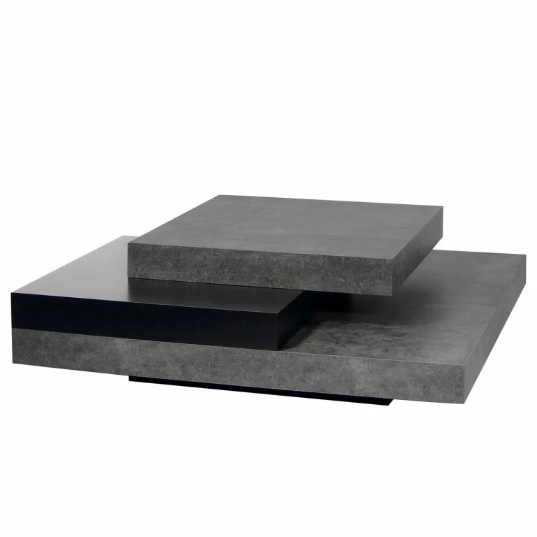 loftscape Temahome Table basse Slate – Imitation béton / Noir