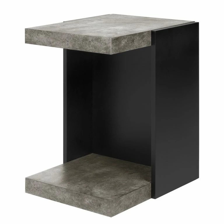 loftscape Temahome Table d’appoint Lande – Imitation béton / Noir