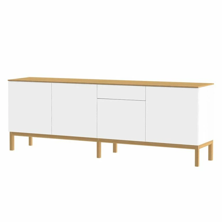 loftscape Tenzo Buffet Patch IV – Partiellement en chêne massif – Blanc